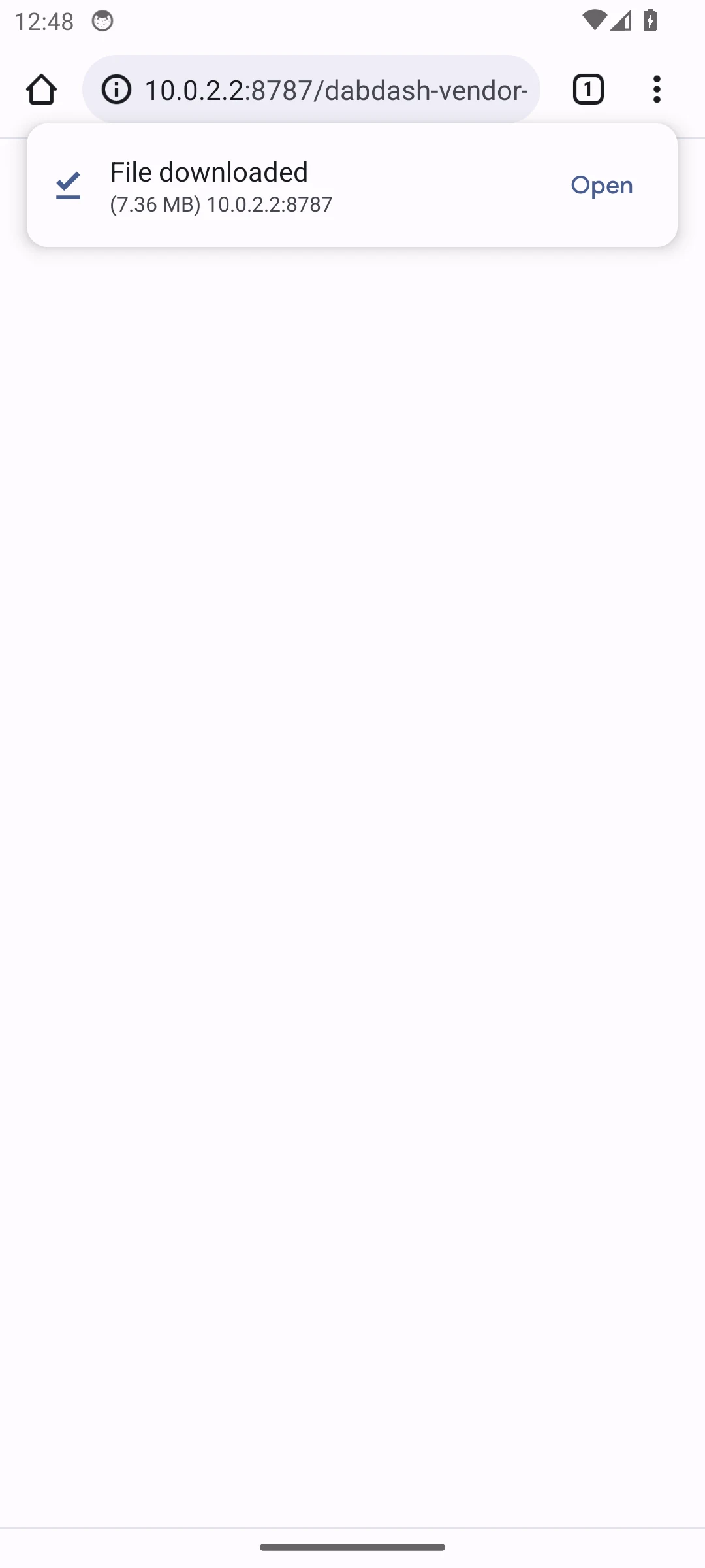 การแจ้งเตือนดาวน์โหลด APK DabDash บน Android 14