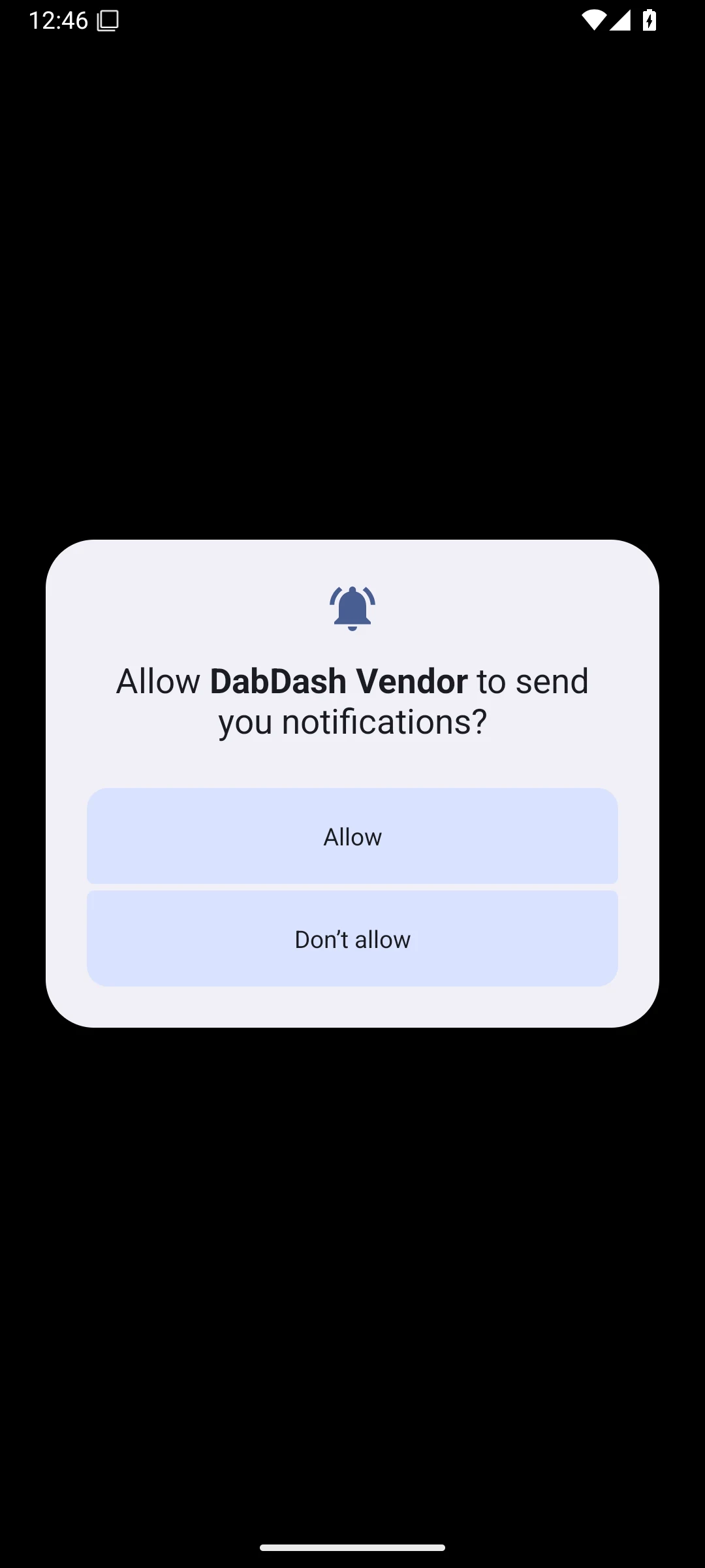 เปิดแอป DabDash ครั้งแรกบน Android 15