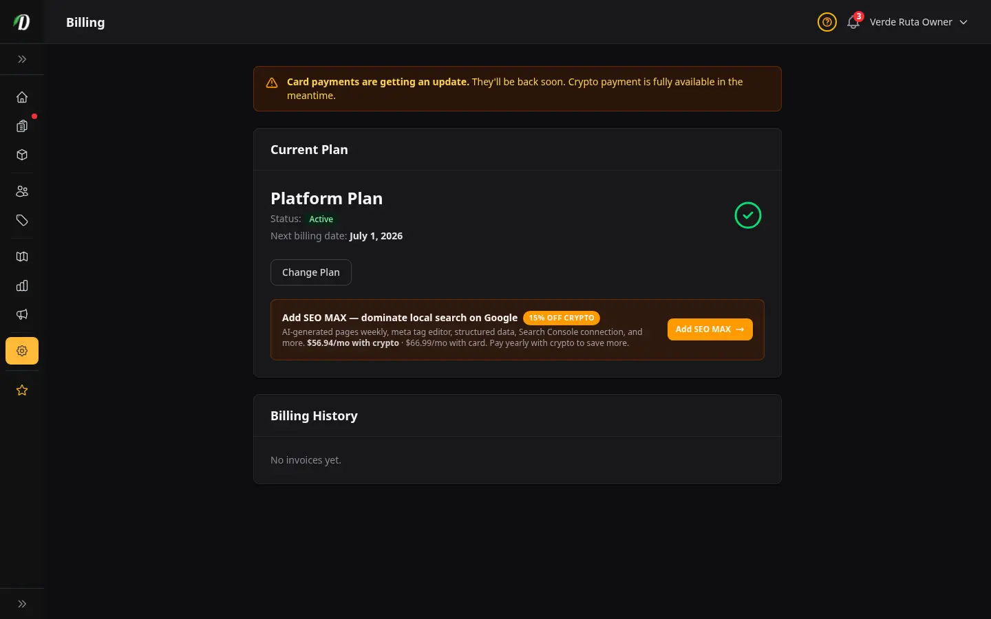 Billing & Subscription screenshot